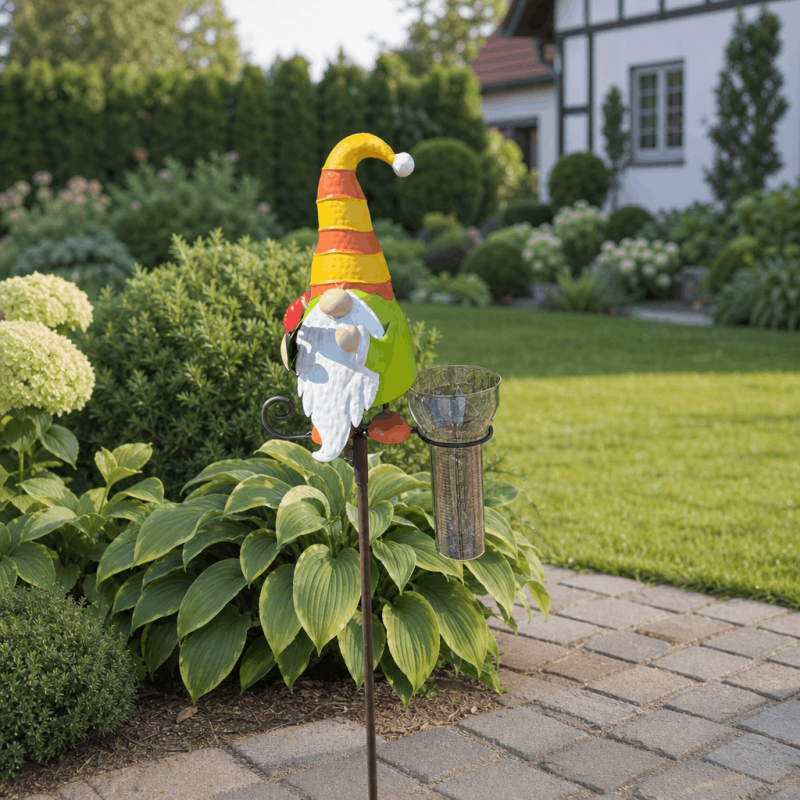 Dekorativer kleiner Garten-Regenmesser mit Erdspieß