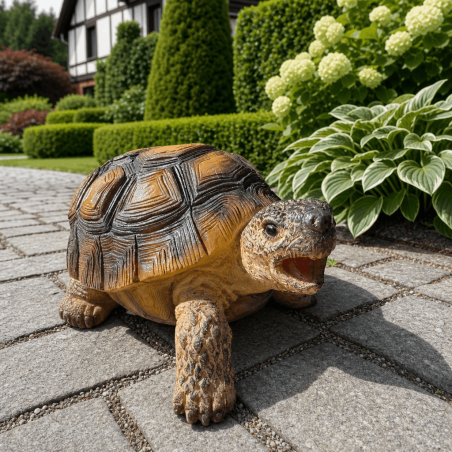 Schildkrötenfigur aus Kunstharz | Brauner Panzer 17 cm