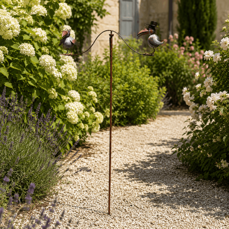Bewegliches Metall Krähen-Mobile für Blumenbeete