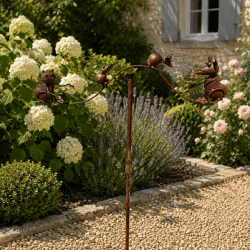 Garten-Windspiel mit Katze und Mäusen 154 cm