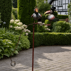 Garten-Mobile mit zwei Metallkrähen – 168 cm