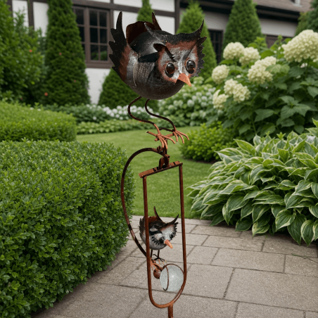 Balancierendes Eulen Garten-Mobile Mutter & Baby – 139 cm