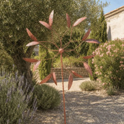Große dekorative Garten-Windmühle mit Doppelrotation Ø 80 cm