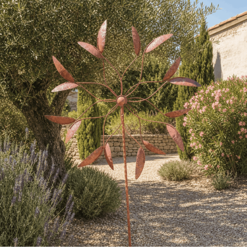 Große dekorative Garten-Windmühle mit Doppelrotation Ø 80 cm