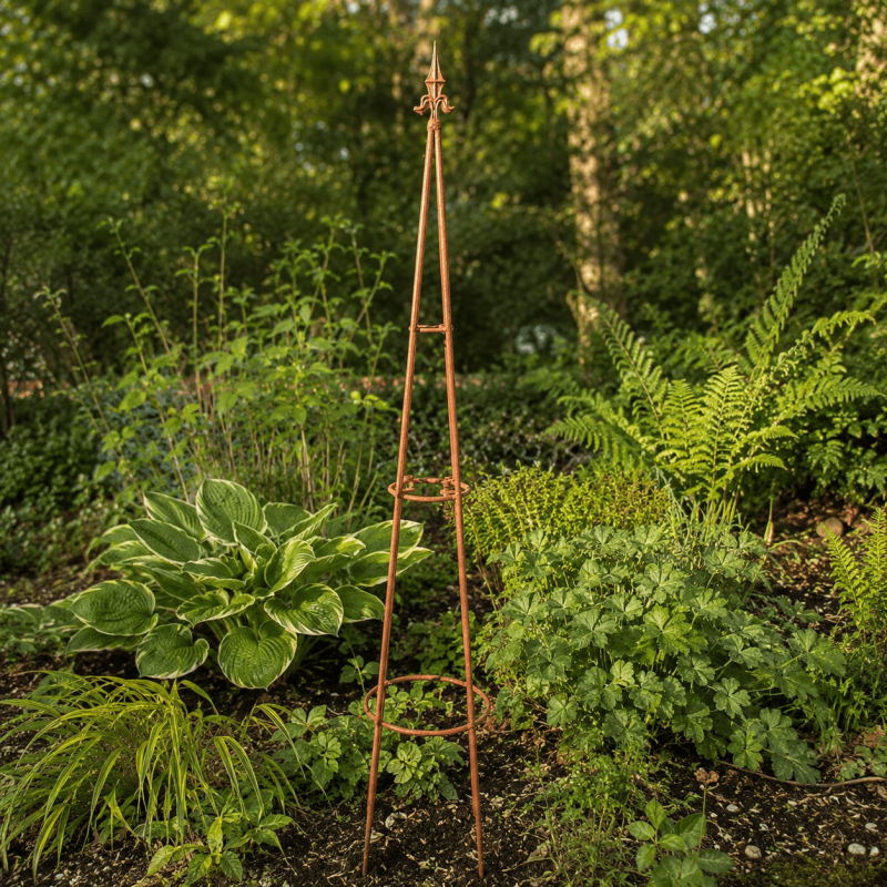 Obélisque tuteur de jardin en métal effet rouille – 150 ou 237 cm