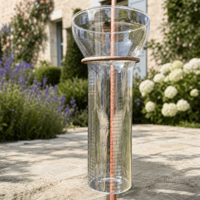 Pluviomètre décoratif à piquer 2 oiseaux sous parapluie – H 135 cm