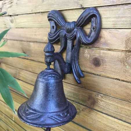 Gusseisen-Glocke mit Schleifenmotiv für Tür, Garten und Tor