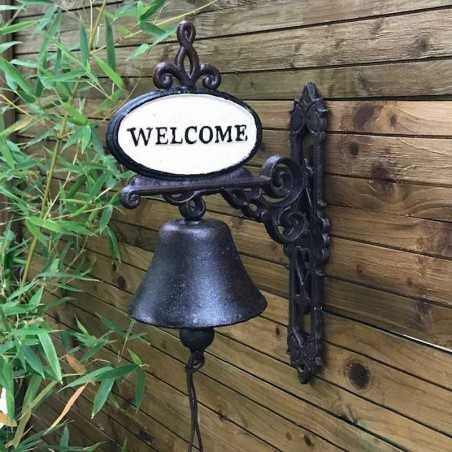 Türglocke „Willkommen“ aus Gusseisen