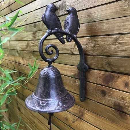 Glocke mit Vogelpaar aus Gusseisen