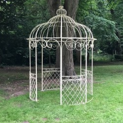 Gloriette, Pavillon, Pergolen, Gartenbelvedere aus Eisen, Vanille, Inszenierungsfoto