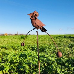 Dekorativer Gartenstecker, Eisen-Wippfigur Eule