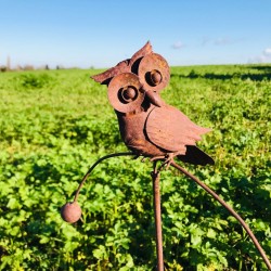 Dekorativer Gartenstecker, Eisen-Wippfigur Eule