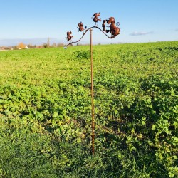 Dekorativer Gartenstecker, Eisenschaukel mit Hundemotiven