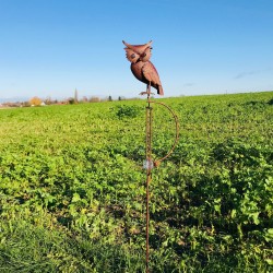 Dekoratives Garten-Windspiel aus Eisen mit Eulenmotiv