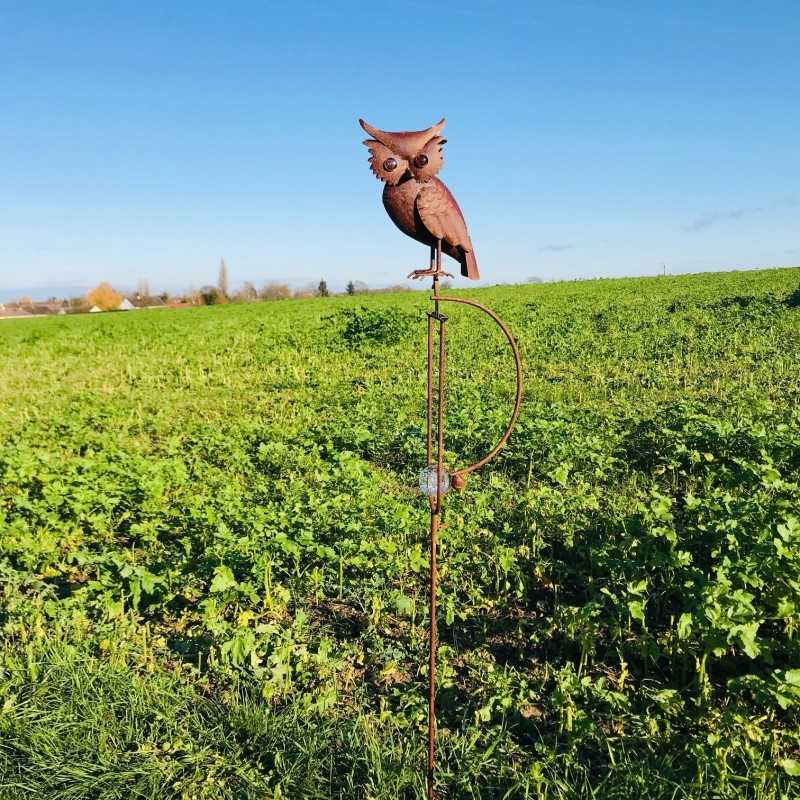 Dekoratives Garten-Windspiel aus Eisen mit Eulenmotiv