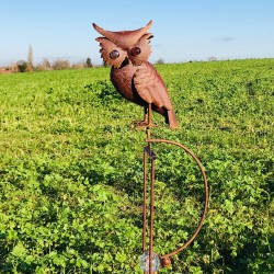 Dekoratives Garten-Windspiel aus Eisen mit Eulenmotiv