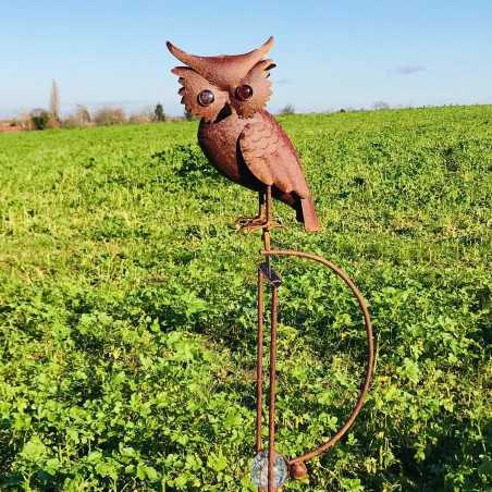 Dekoratives Garten-Windspiel aus Eisen mit Eulenmotiv