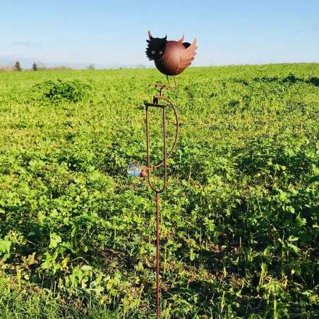 Dekoratives Garten-Windspiel aus Eisen mit Eulenmotiv