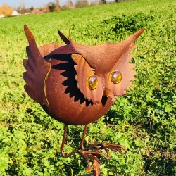 Balancier décoratif de jardin en fer motif hiboux 37,90 € LEZARD DU JARDIN