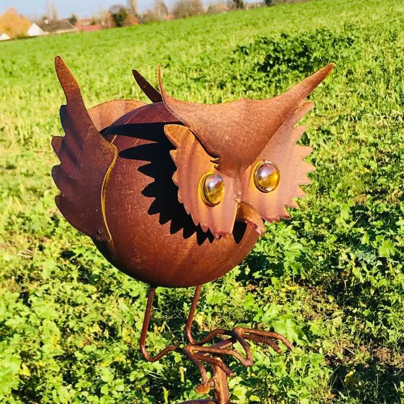 Balancier décoratif de jardin en fer motif hiboux 37,90 € LEZARD DU JARDIN
