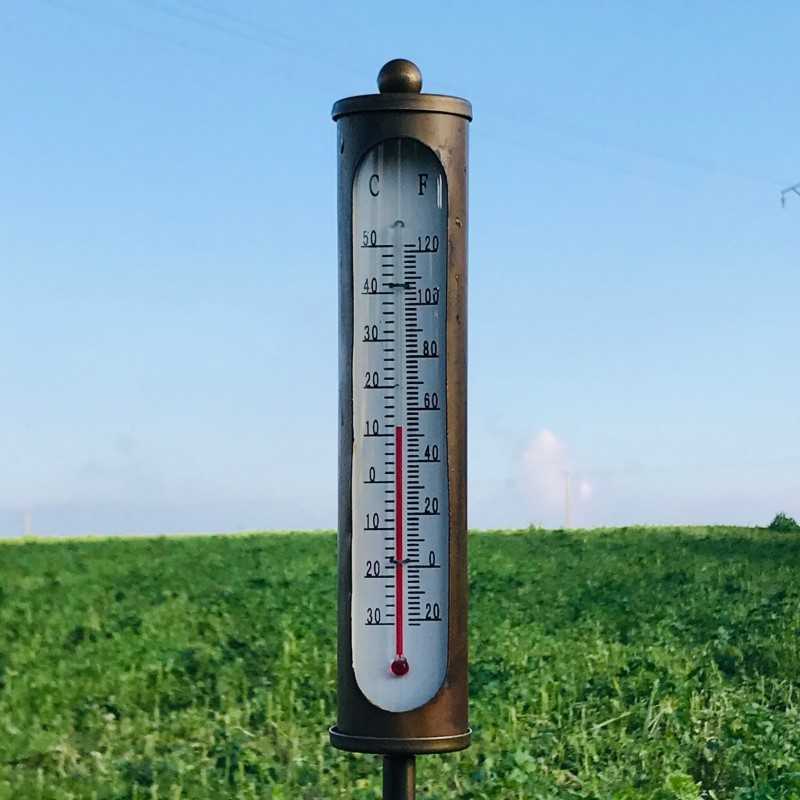 Spieß, Garten-Thermometer aus Eisen in Bronze-Farbe