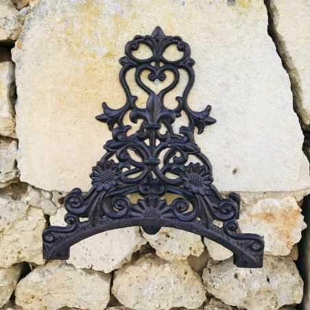 Wandhalterung für Gartenschläuche aus braunem Gusseisen, Höhe 31 cm