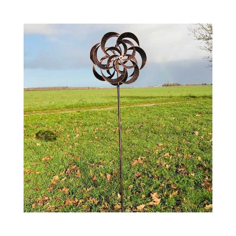 Gesamtansicht des 210 cm hohen Gartenwindrads Mongenan
