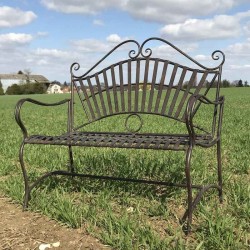 Arabesken-Gartenbank aus Schmiedeeisen