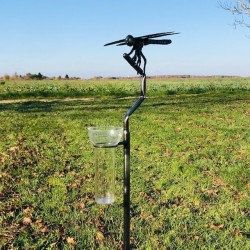 Edelstahl Gartendekoration Premium-Regenmesser Lézard du Jardin