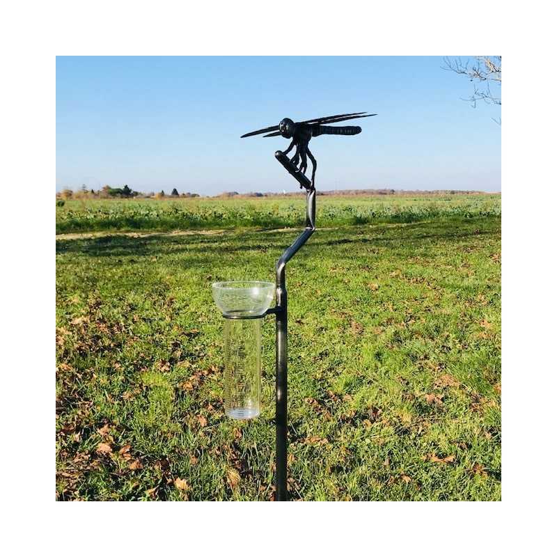 Edelstahl Gartendekoration Premium-Regenmesser Lézard du Jardin