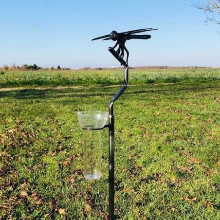 Edelstahl Gartendekoration Premium-Regenmesser Lézard du Jardin