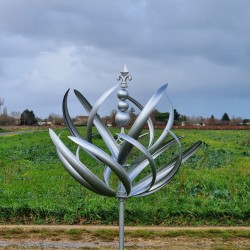 Dekorative Gartenwindmühle aus grauem Eisen, Windmühle Gonfreville