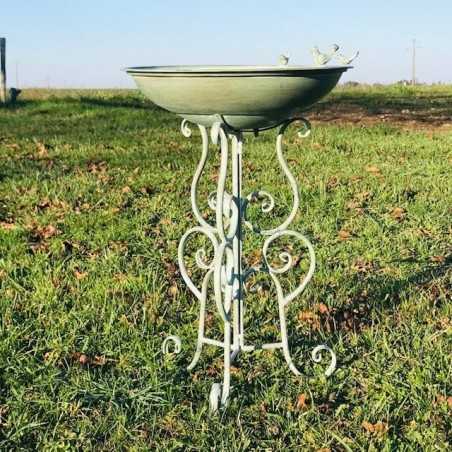 Wunderschönes Vogelbad und Futterstelle aus Metall, Höhe 76 cm