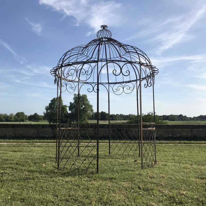 Gloriette Pergola Gartenpavillon aus braunem Schmiedeeisen