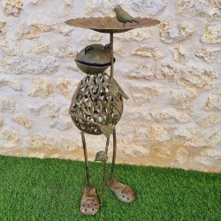 Frosch Vogelbad aus Eisen