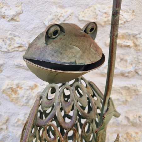 Frosch Vogelbad aus Eisen, Draufsicht