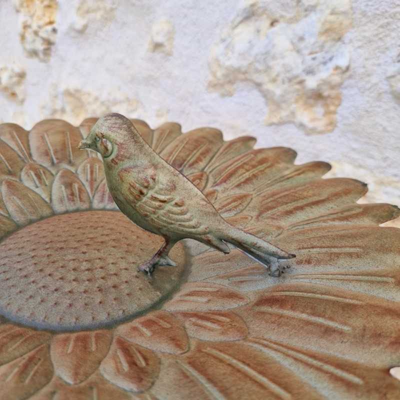 Frosch Vogelbad aus Eisen, Vogelperspektive auf die Schale
