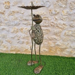 Frosch Vogelbad aus Eisen, Gesamtansicht