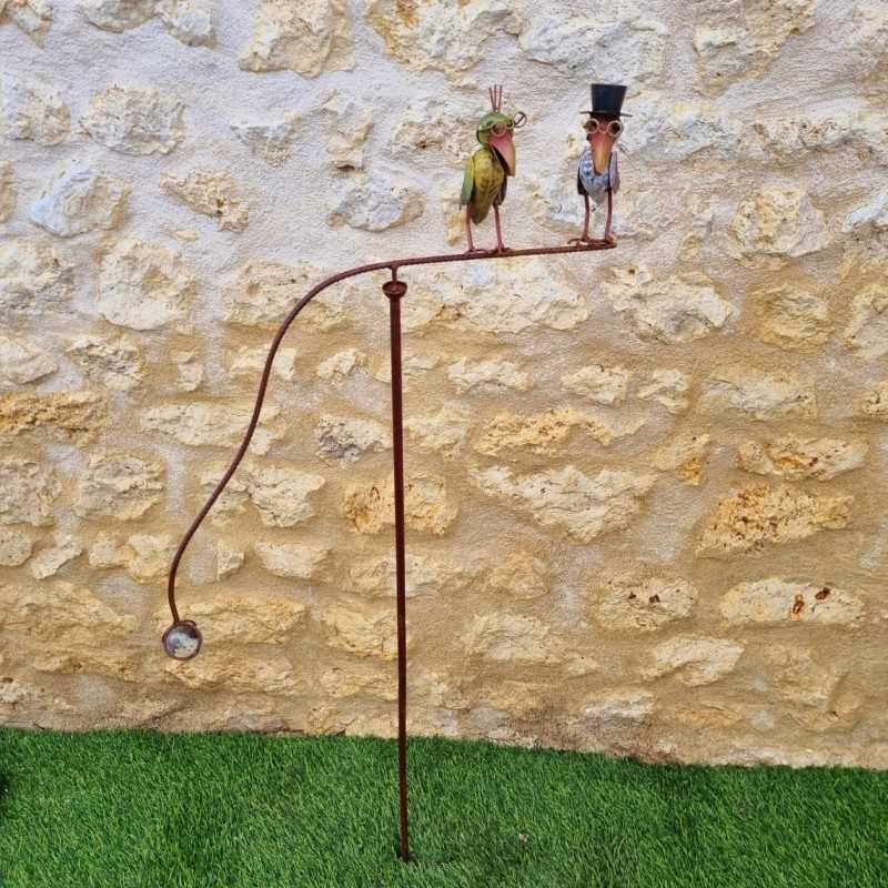 Bunter Garten-Mobile mit Krähe 128X54X16