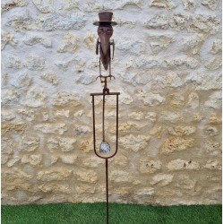 Garten-Mobile aus Eisen mit Wippmotiv Rabe, Pflanzstab, ausgewogen