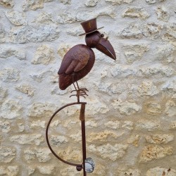 Garten-Mobile aus Eisen mit Wippmotiv Rabe, Pflanzstab, ausgewogen