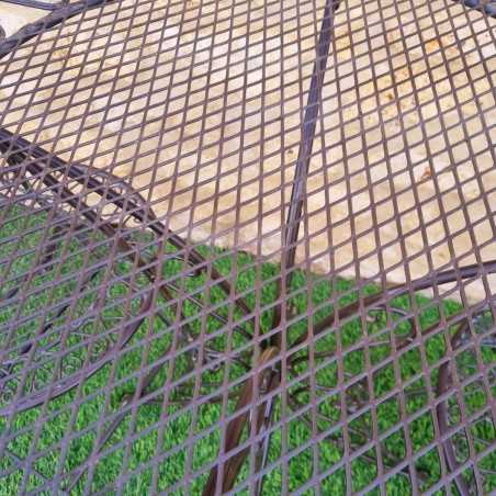 Gartenmöbel aus Schmiedeeisen, 2-Sitzer Bistro klappbar, braun patiniert, Seitenansicht