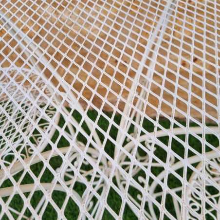 Gartenmöbel aus Schmiedeeisen, 2-Sitzer Bistro klappbar, weiß patiniert, Tischansicht