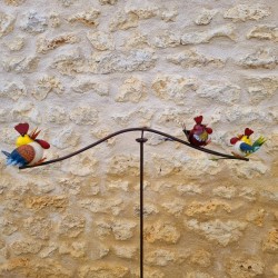 Mobiler Gartenpflock mit Hühner-Motiv Höhe 130 cm