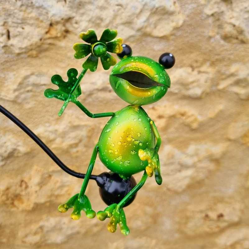 Eisen-Balancier mit buntem Froschmotiv
