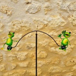 Eisen-Balancier mit buntem Froschmotiv