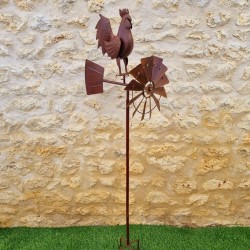 Hohe Hahn-Wetterfahne für den Garten – 155 cm