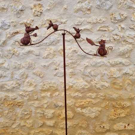 Mobile de Jardin décoration métal chat et souris hauteur 156 cm 39,90 € LEZARD DU JARDIN