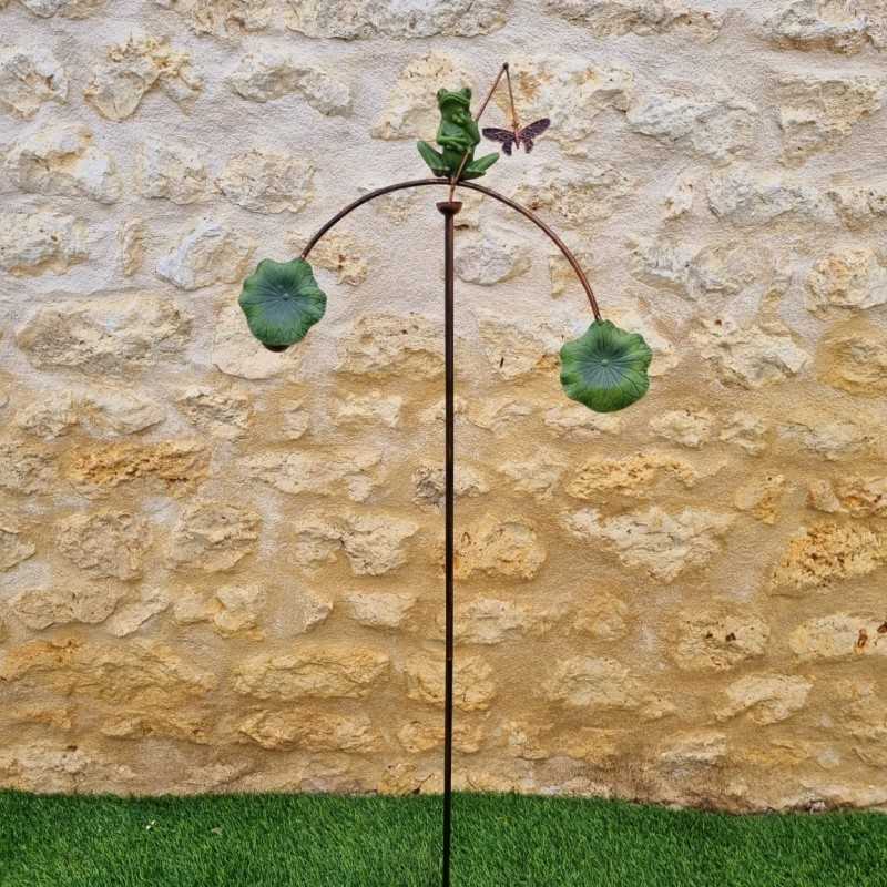Gartenschaukel mit Frosch aus Gusseisen