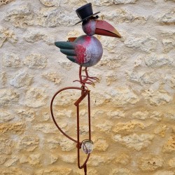 Balancier, pic de jardin en fer corbeau coloré rond 39,90 € LEZARD DU JARDIN